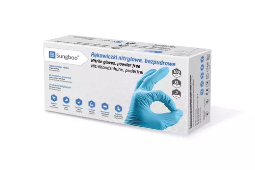MOCNE rękawiczki nitrylowe, bezpudrowe DISPO-N, opakowanie 100 sztuk, rozmiar 8/M 2