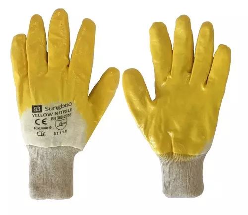 Abriebfeste Handschuhe YELLOW NITRILE (Größe 7) - Stufe 3 1